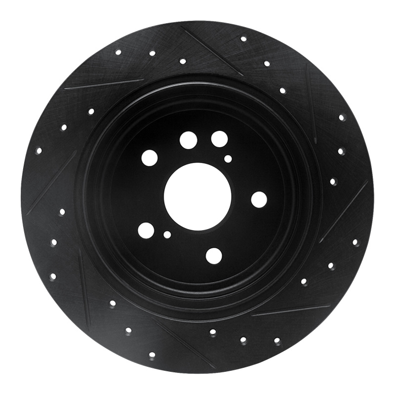 Toyota RAV4 Brake Rotor (1) - Rear Left - R1 Concepts - Drilled & Slotted - Black - `04-`05